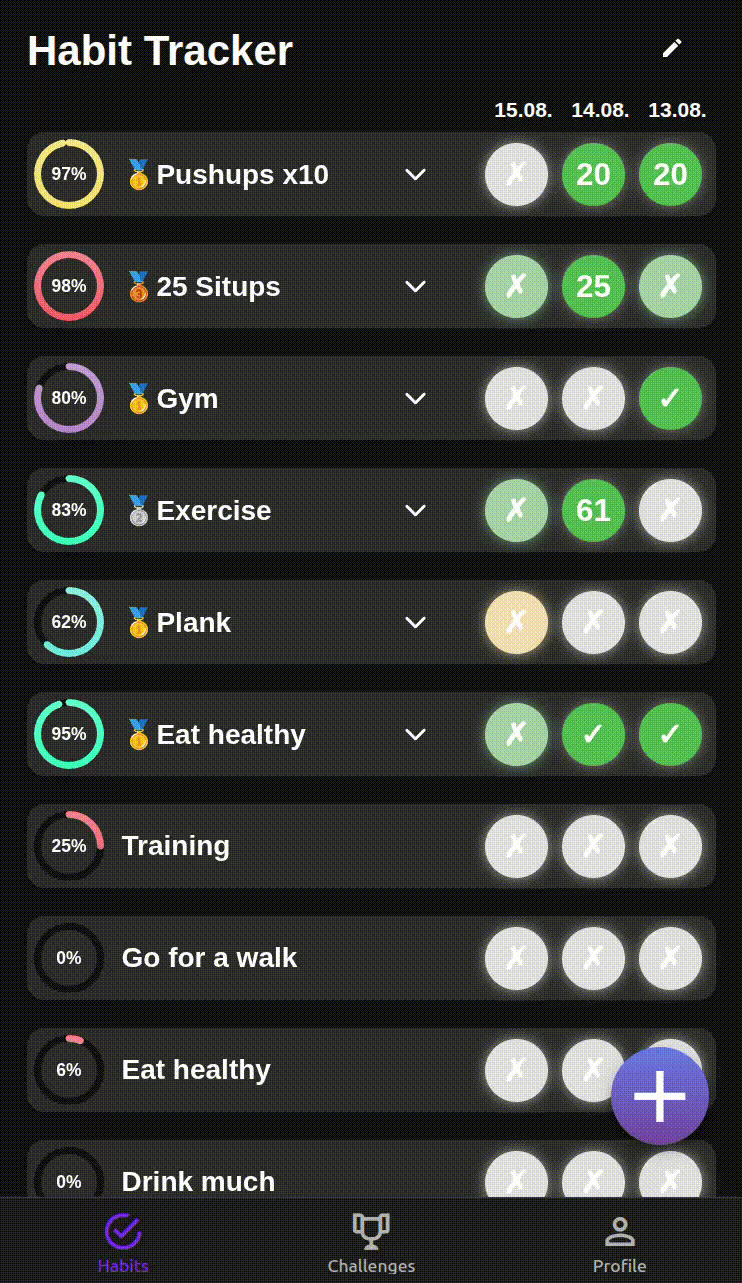 Progress tracking preview